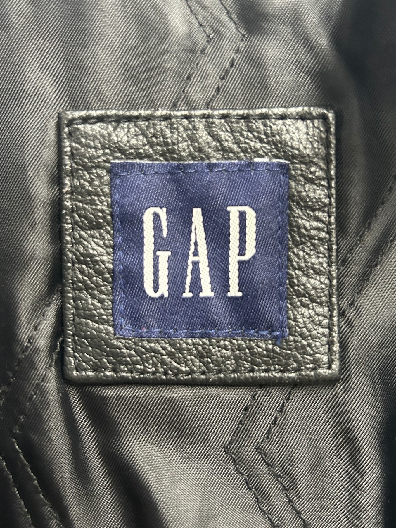 中古・古着通販】GAP (ギャップ) レザージャケット ブラック サイズ:XL