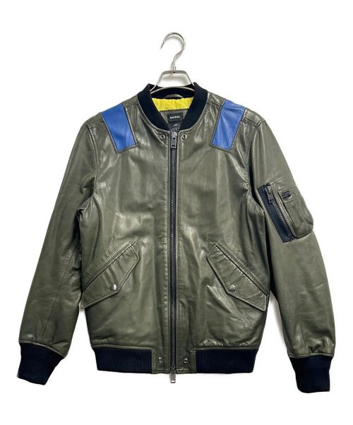 中古・古着通販】DIESEL (ディーゼル) レザージャケット オリーブ