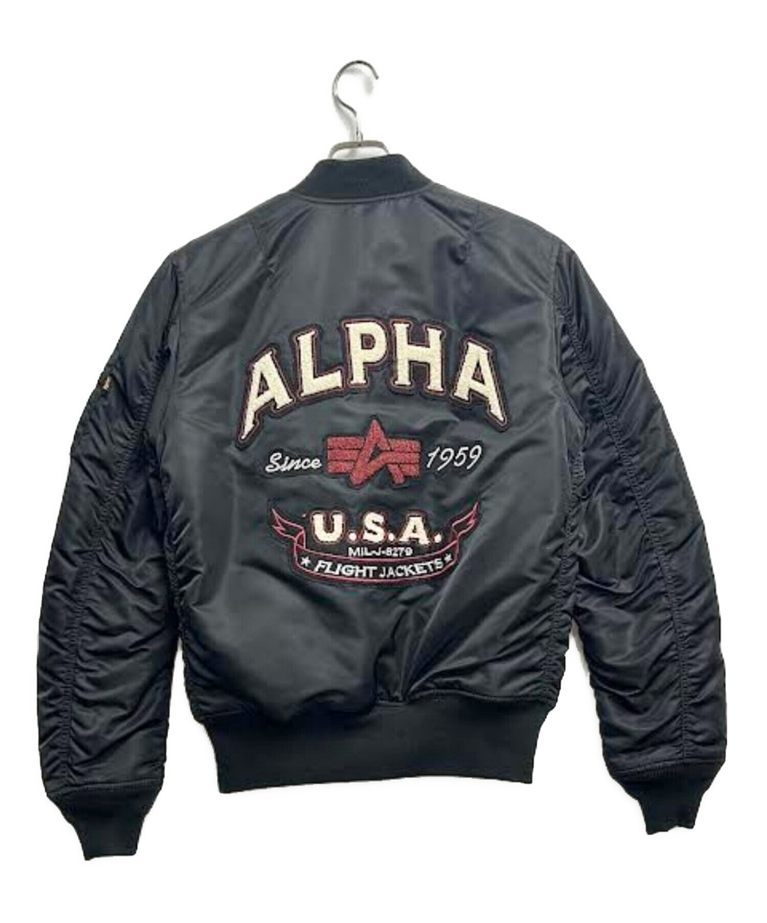 ALPHA INDUSTRIES INC (アルファインダストーリーズ) フライトジャケット ブラック×レッド サイズ:L