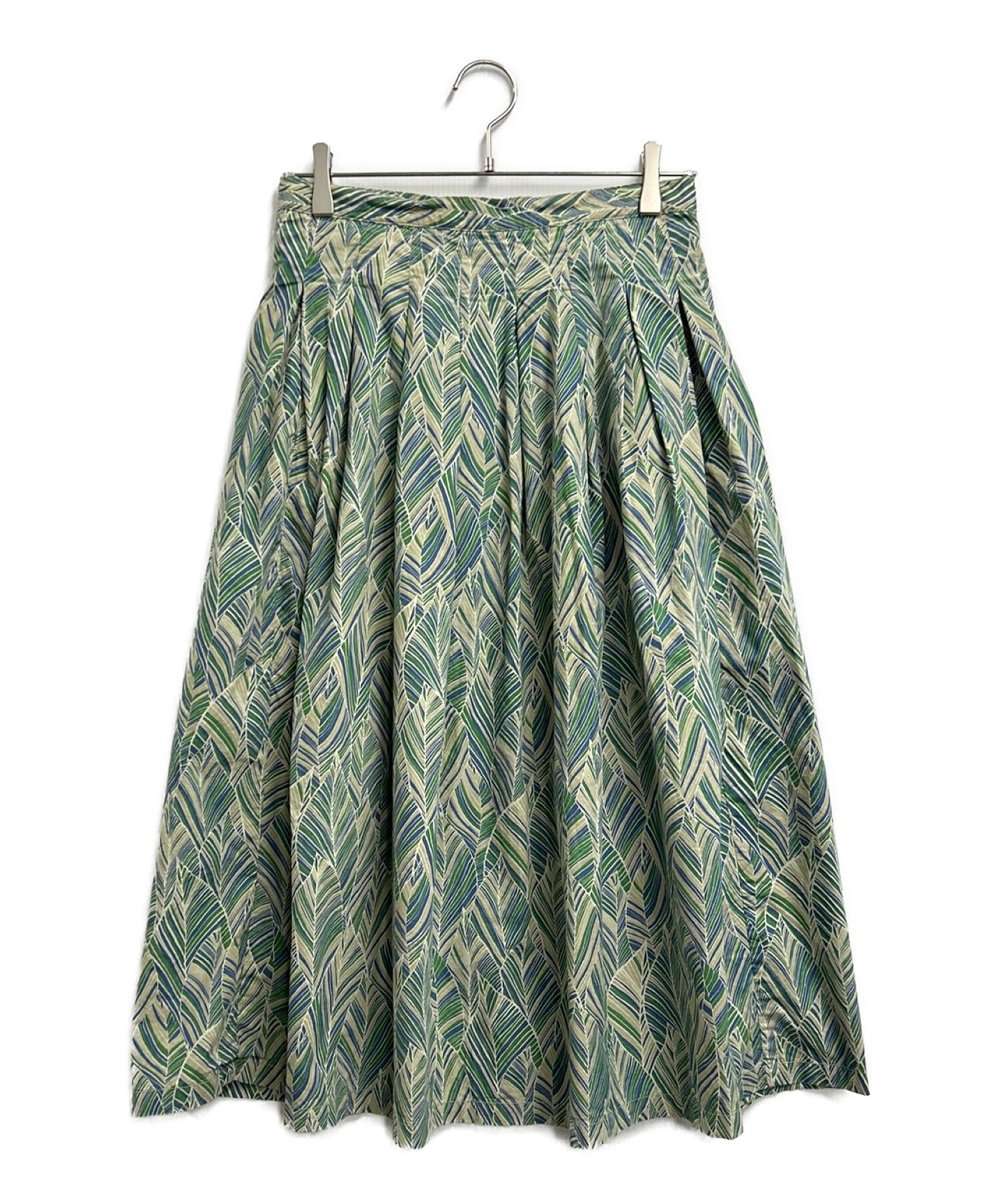 GRANDMA MAMA DAUGHTER (グランマママドーター) 総柄スカート グリーン×ベージュ サイズ:SIZE 1 未使用品