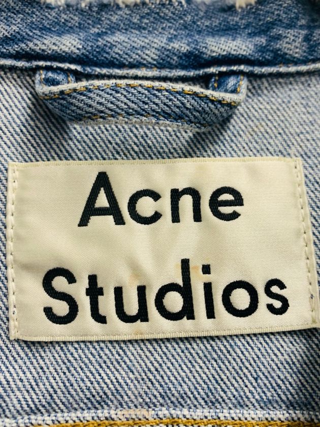 Acne studios (アクネストゥディオス) WHO IND FRAY ノーカラーデニムジャケット インディゴ サイズ:34