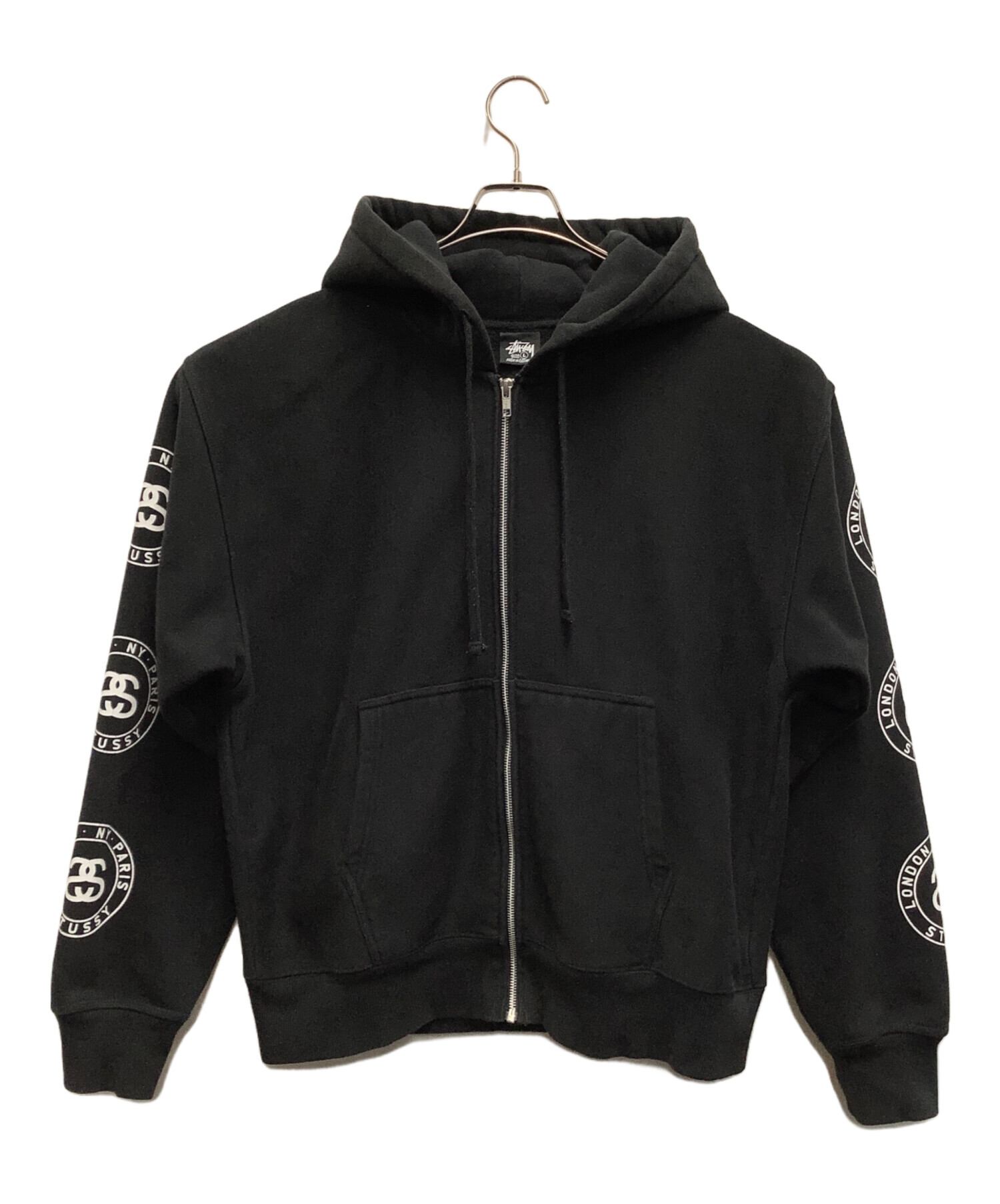 stussy (ステューシー) ジップパーカー ブラック サイズ:L