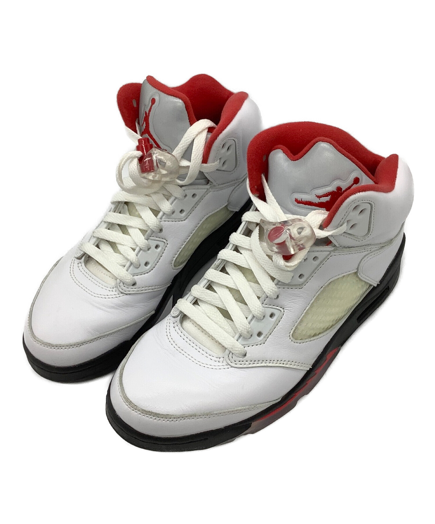 NIKE (ナイキ) AIR JORDAN 5 RETRO レッド×ホワイト サイズ:25.5cm