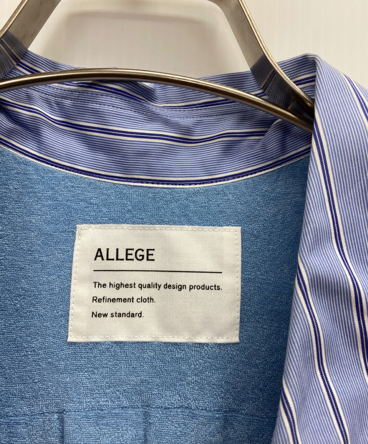 ALLEGE (アレッジ) ストライプシャツ ブルー サイズ:S