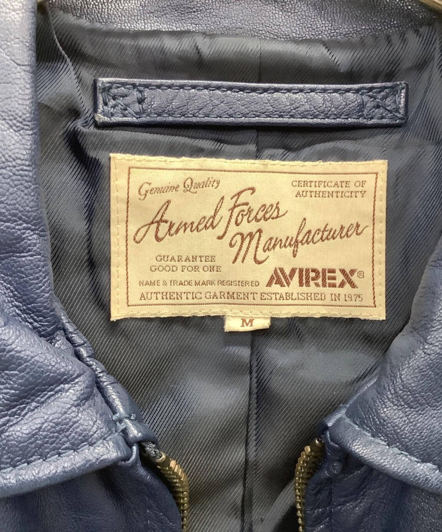 中古・古着通販】AVIREX (アヴィレックス) レザージャケット ネイビー