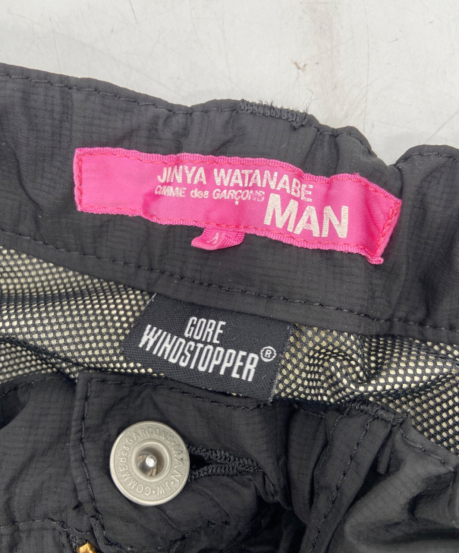 JUNYA WATANABE COMME des GARCONS MAN PINK (ジュンヤワタナベ コムデギャルソンマン ピンク)  ナイロンジャージパンツ ブラック サイズ:M