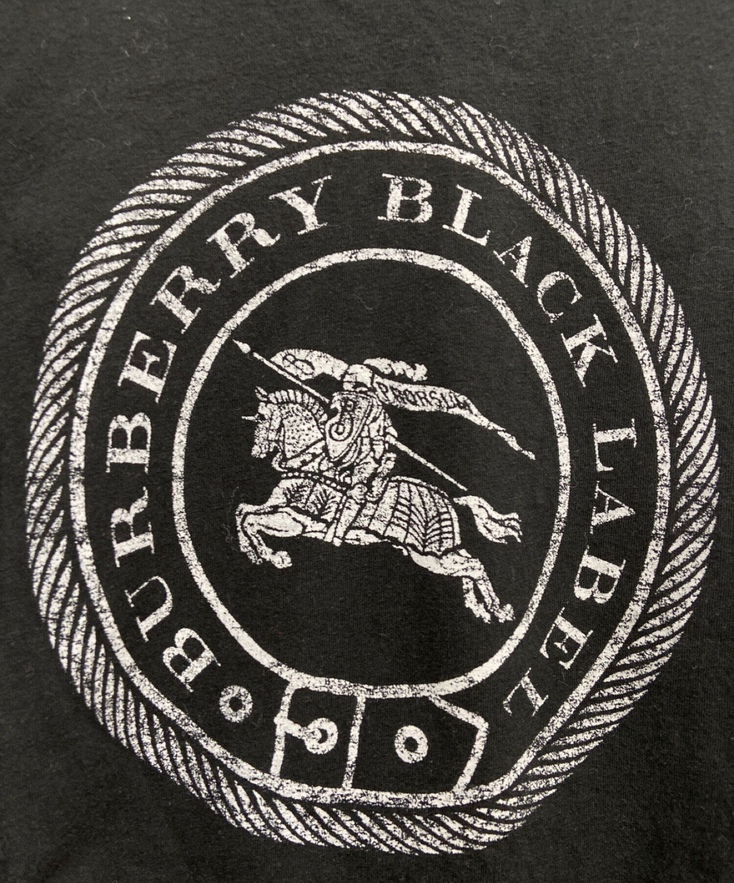 BURBERRY BLACK LABEL (バーバリーブラックレーベル) ロゴプリントTシャツ ブラック サイズ:L