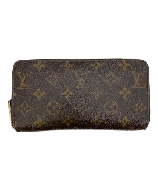 LOUIS あかい VUITTON(ルイヴィトン) ジッピーウォレット マイLV ワールドツアー モノグラム ステッカーP00179 ブラウン【中古】【