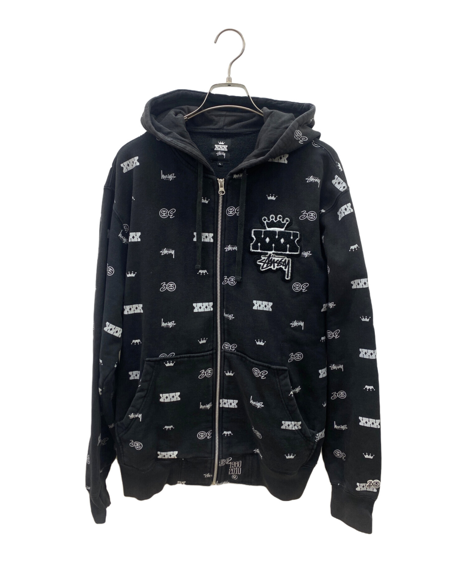 中古・古着通販】stussy (ステューシー) ジップパーカー ブラック サイズ:L｜ブランド・古着通販 トレファク公式【TREFAC  FASHION】スマホサイト