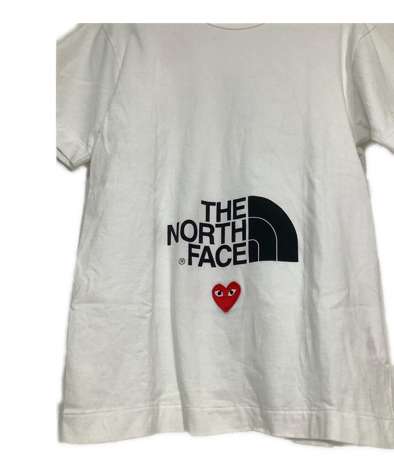 PLAY COMME des GARCONS × THE NORTH FACE (プレイ コムデギャルソン × ザノースフェイス) Tシャツ ホワイト  サイズ:S