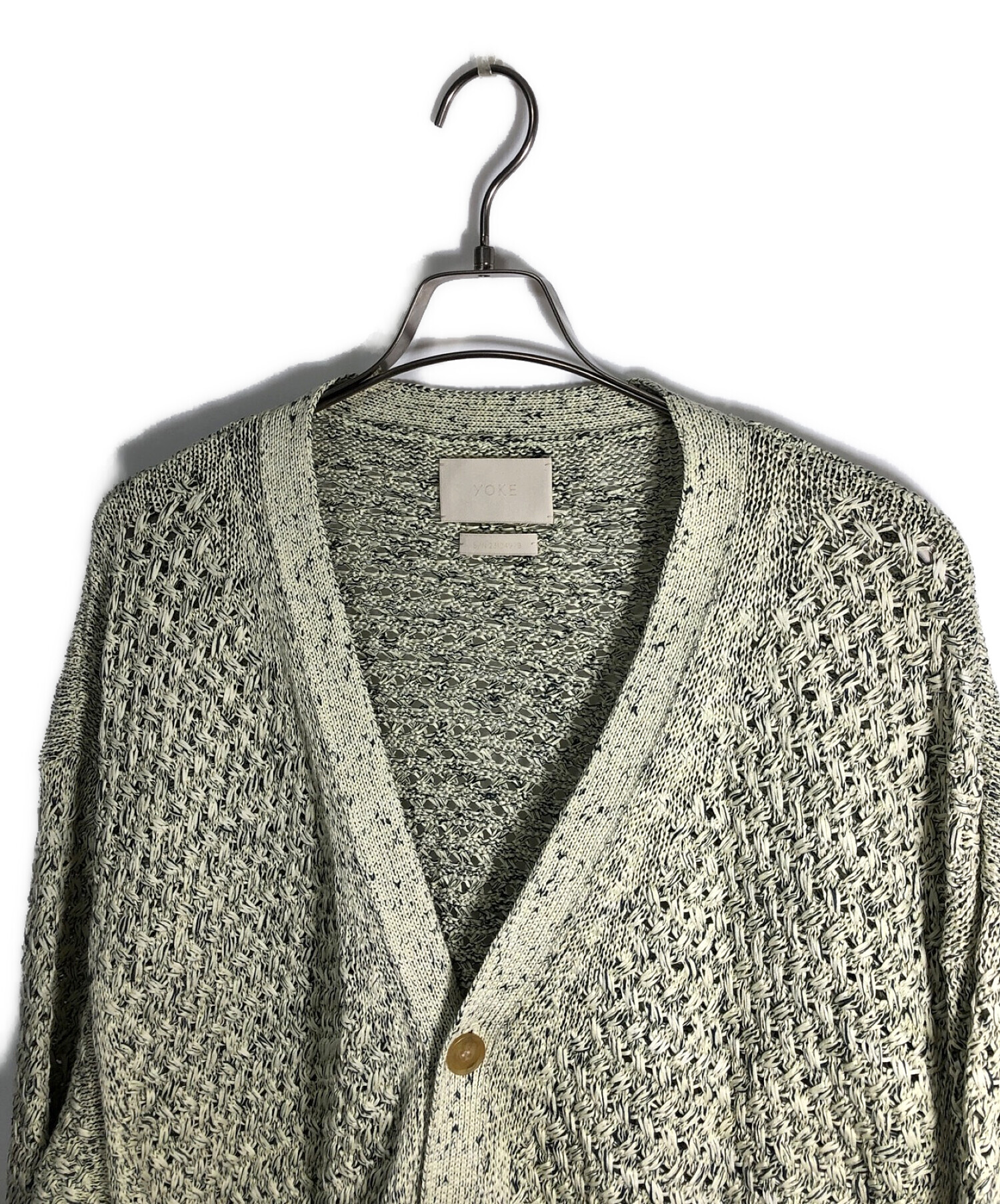 中古・古着通販】YOKE (ヨーク) MESH CARDIGAN グリーン サイズ:3