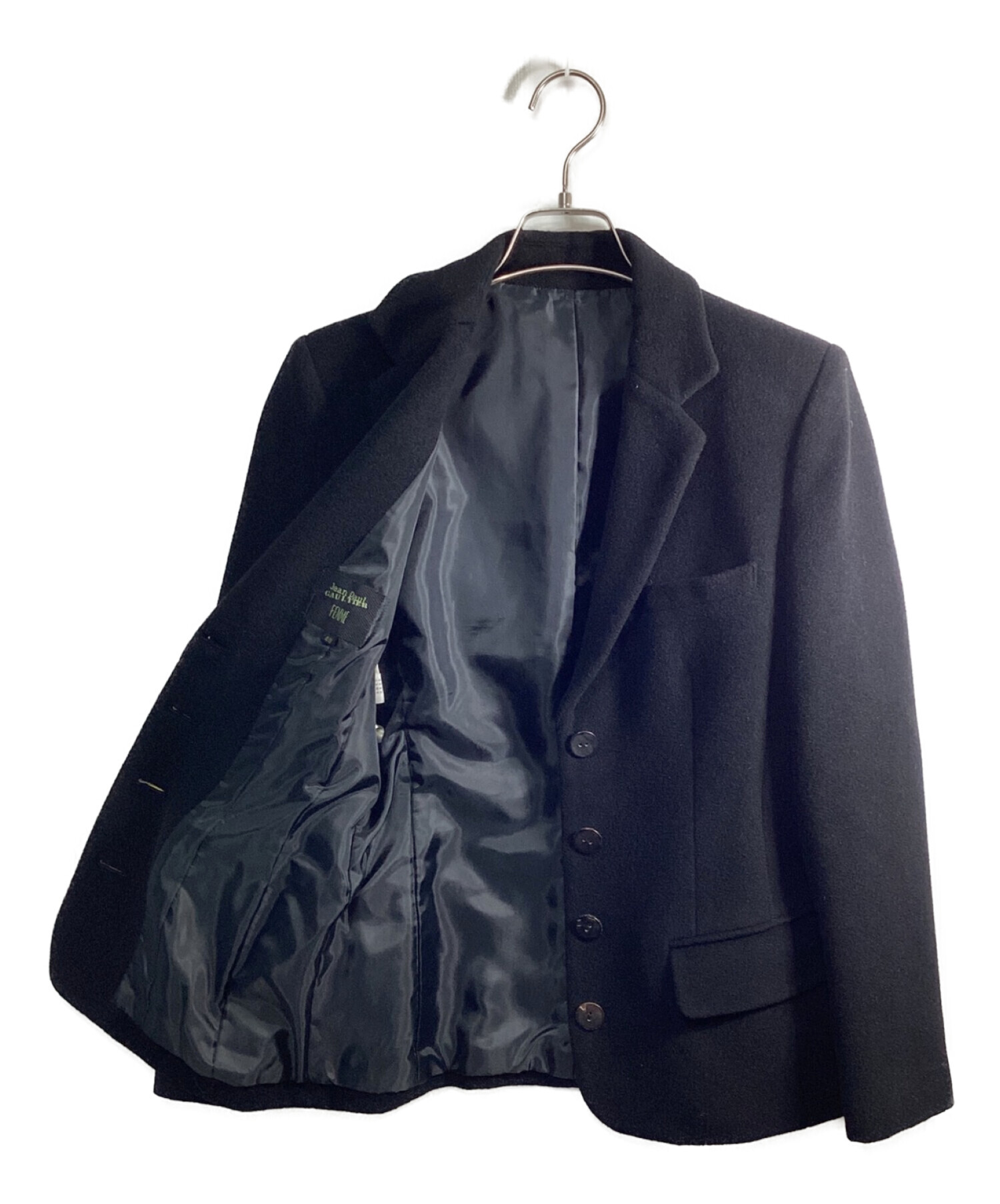 Jean Paul Gaultier FEMME (ジャンポールゴルチェフェム) ウールテーラードジャケット ブラック サイズ:40