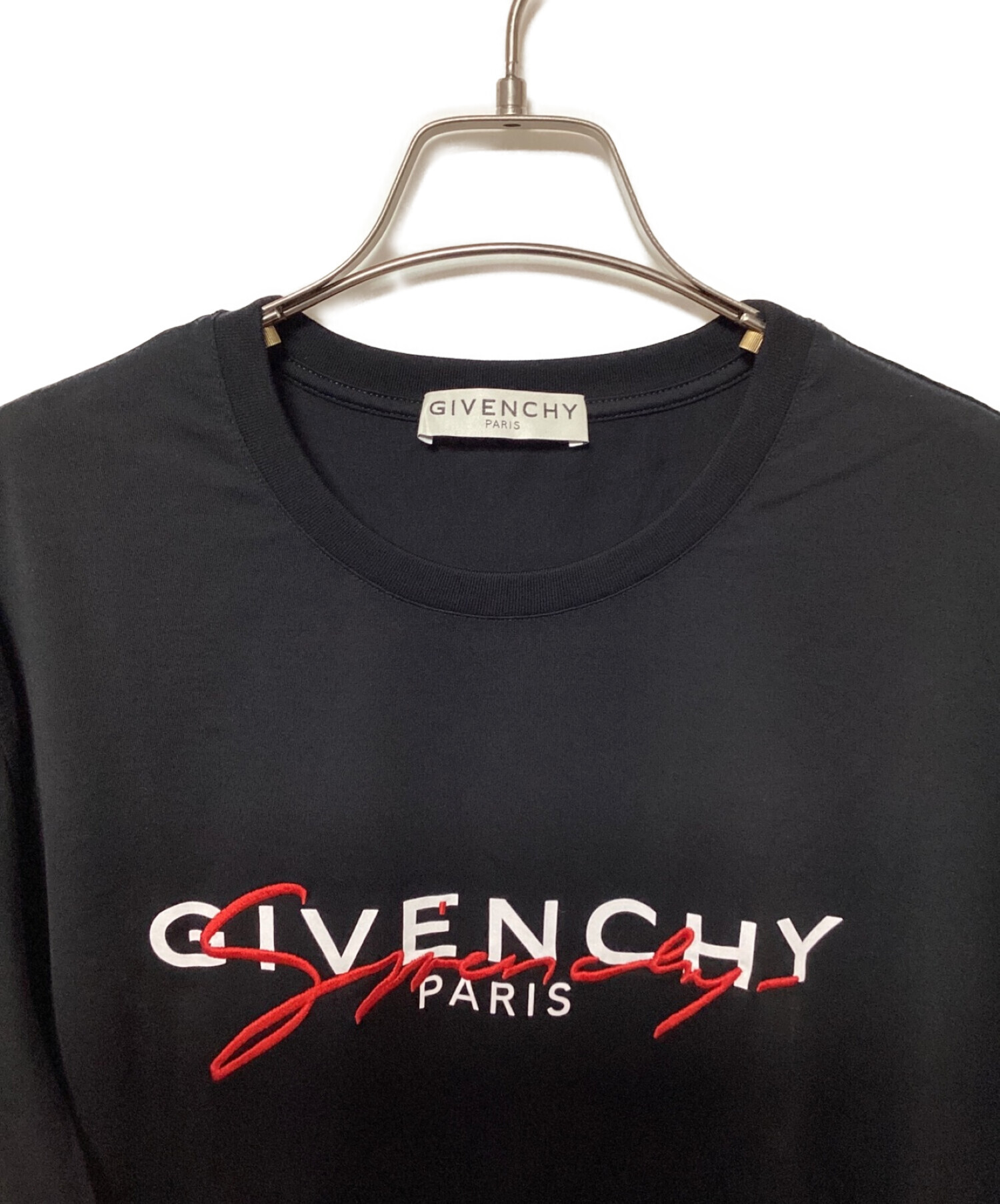 GIVENCHY (ジバンシィ) SIGNATURE PRINT ロゴプリントTシャツ ブラック サイズ:Ⅿ