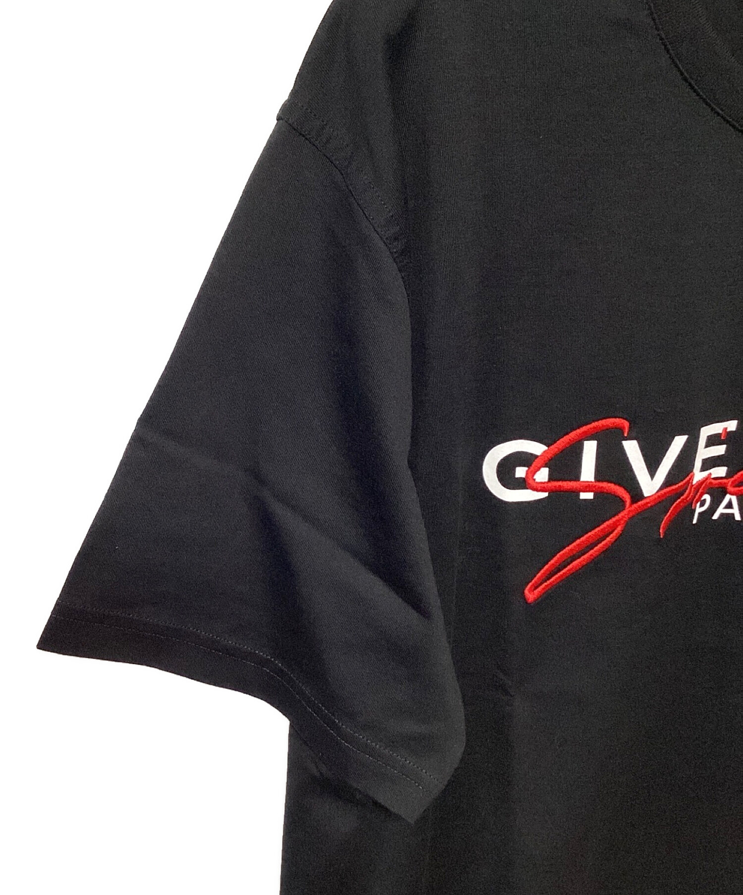 GIVENCHY (ジバンシィ) SIGNATURE PRINT ロゴプリントTシャツ ブラック サイズ:Ⅿ