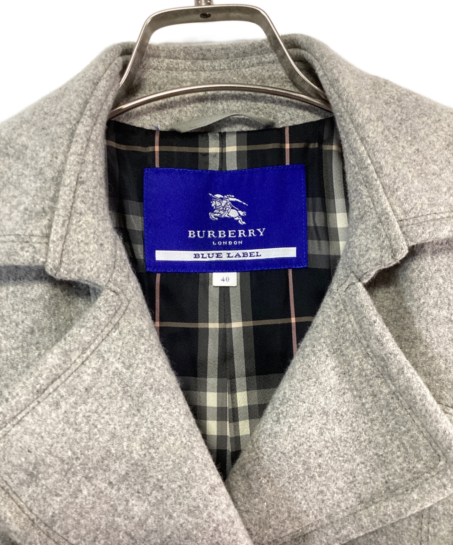 中古・古着通販】BURBERRY BLUE LABEL (バーバリーブルーレーベル) チェスターコート ライトグレー サイズ:40｜ブランド・古着通販  トレファク公式【TREFAC FASHION】スマホサイト