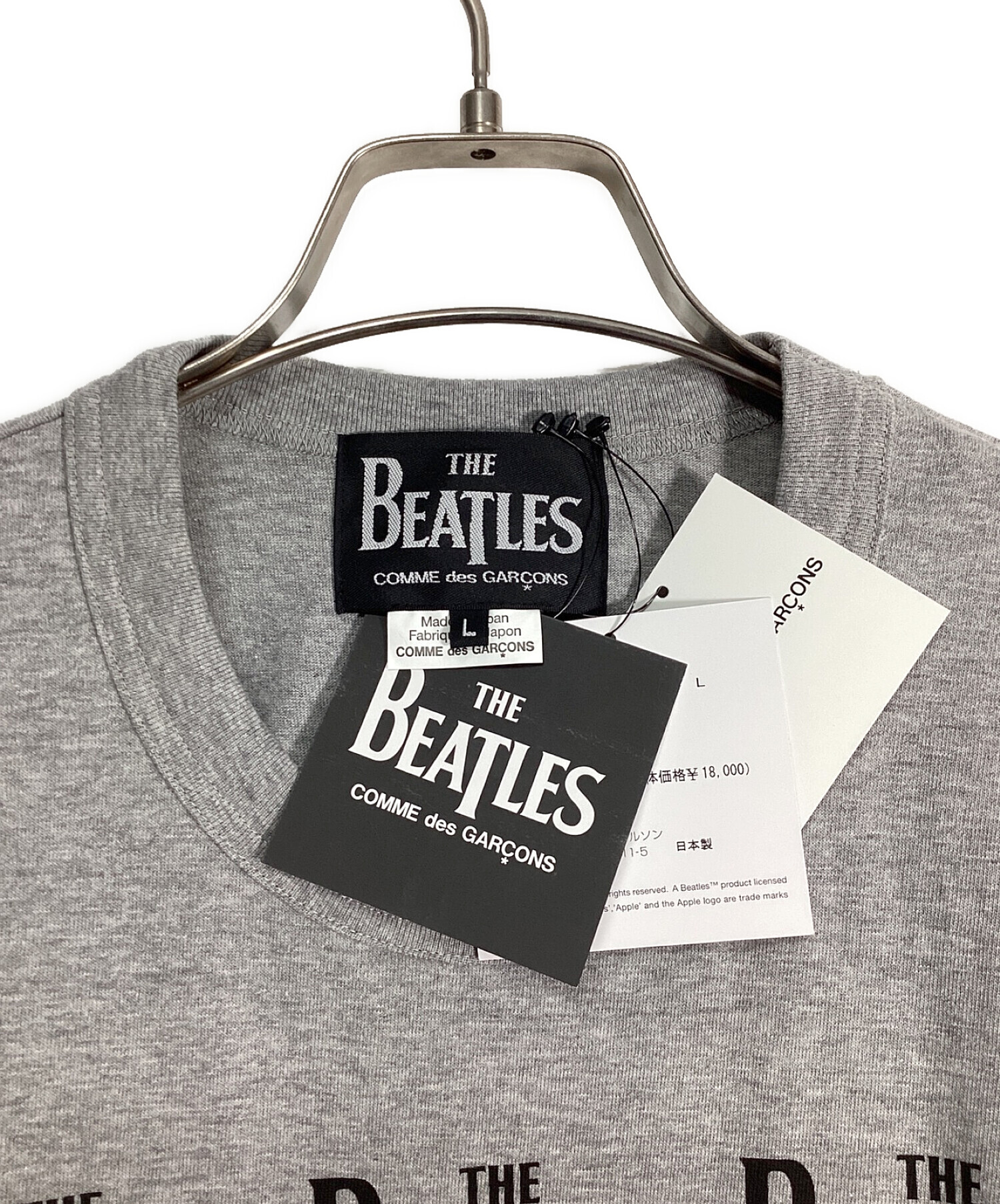 THE BEATLES COMME des GARCONS (ザ・ビートルズコムデギャルソン) CDG Beatles T-Shirt  グレー×ブラック サイズ:L 未使用品