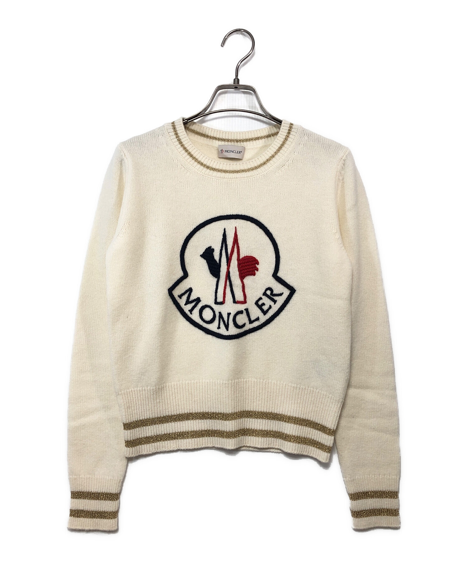 MONCLER (モンクレール) MAGLIONE TRICOT GIROCOLLO アイボリー サイズ:XS