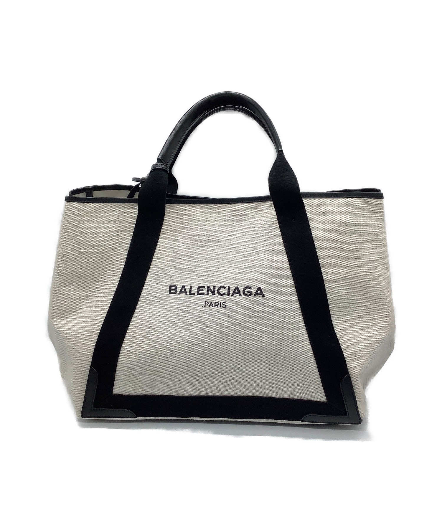 BALENCIAGA (バレンシアガ) キャンバストートバッグ ホワイト×ブラック