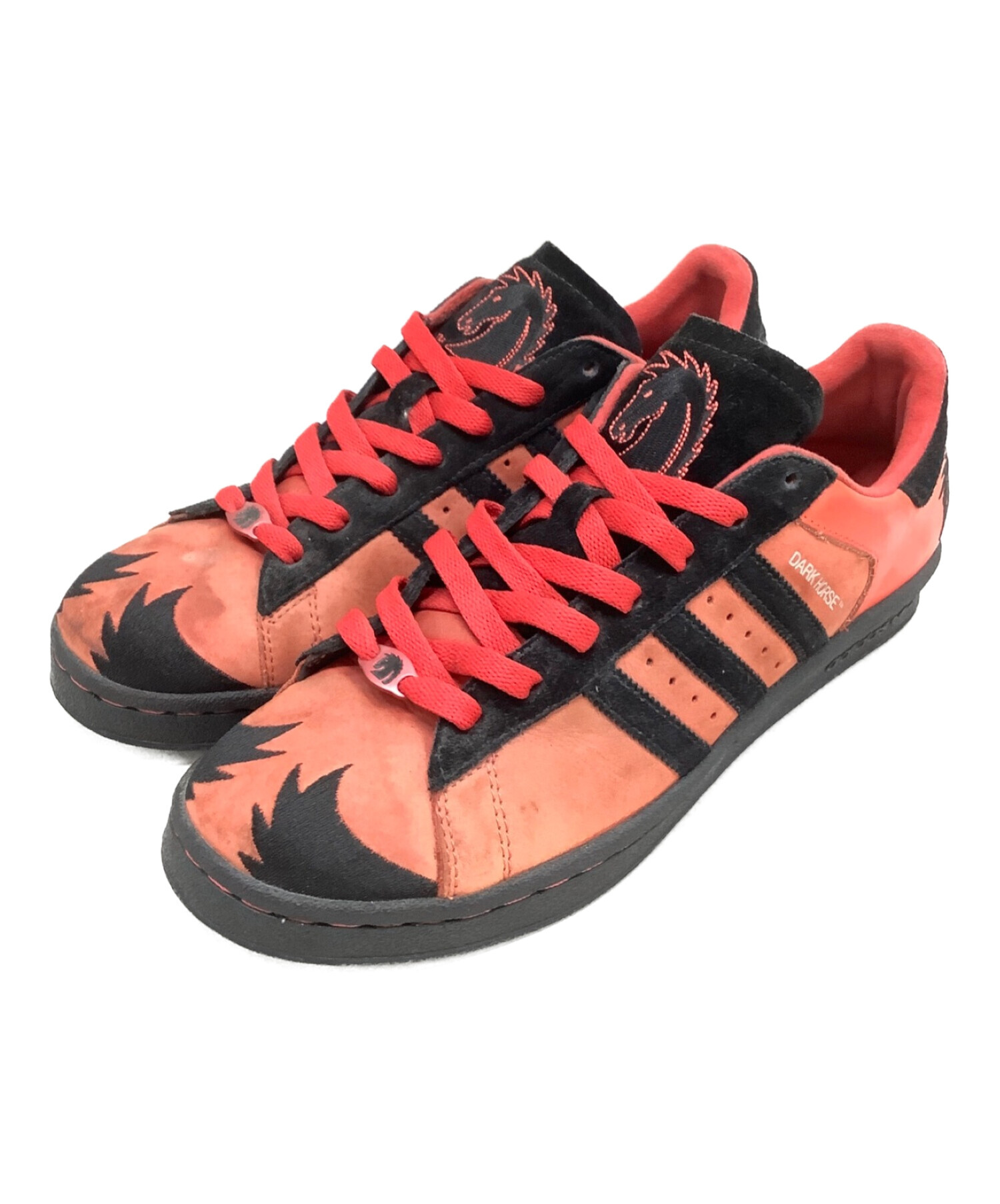 adidas (アディダス) ローカットスニーカー レッド×ブラック サイズ:UK9/US91/2/27.5cm