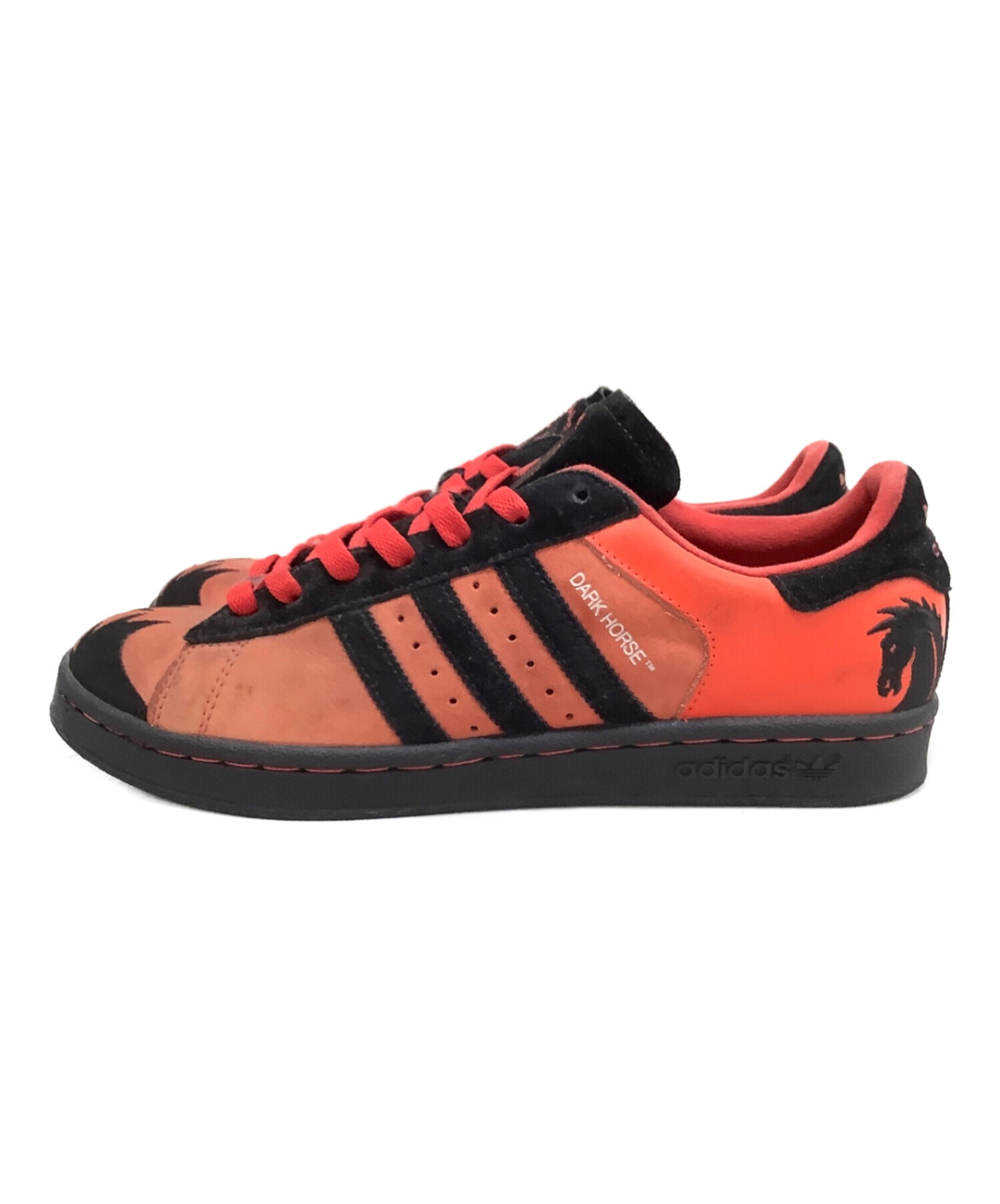 adidas (アディダス) ローカットスニーカー レッド×ブラック サイズ:UK9/US91/2/27.5cm