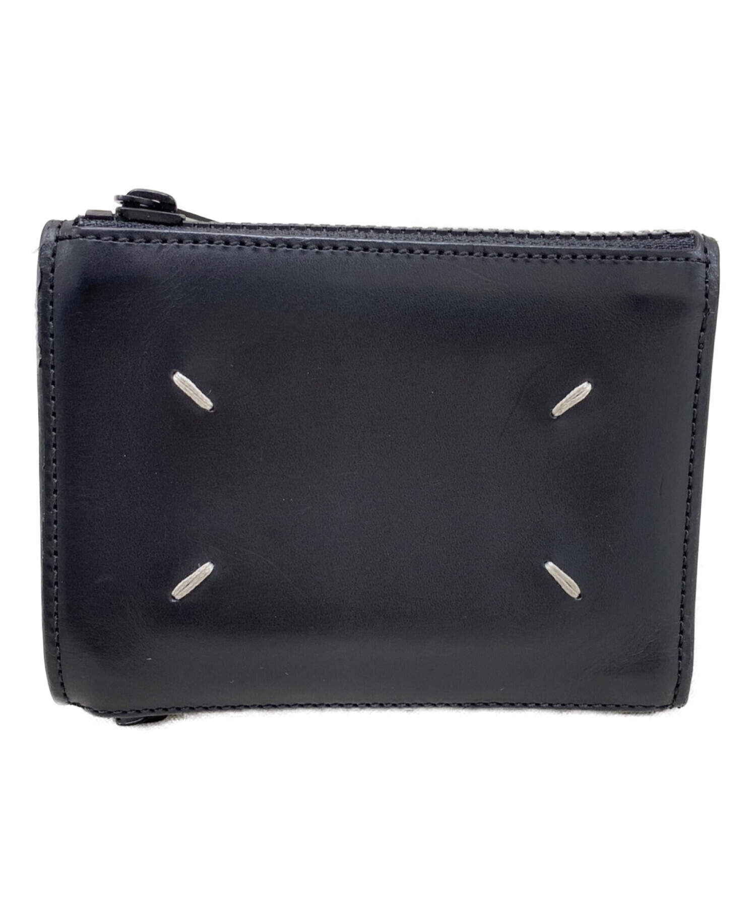 新品 Maison Margiela ブラック 革の財布 メゾンマルジェラ - 小物