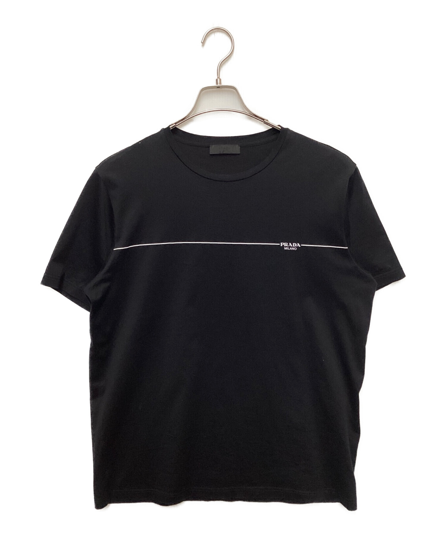 PRADA (プラダ) ロゴプリントTシャツ ブラック サイズ:XL