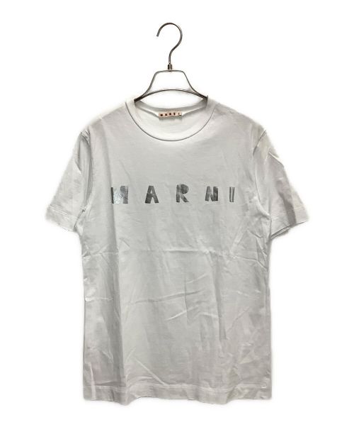 【中古・古着通販】MARNI (マルニ) クルーネック オーバーサイズ 半袖 Tシャツ カットソー ロゴT LON20 ホワイト×シルバー  ホワイト×シルバー サイズ:L｜ブランド・古着通販 トレファク公式【TREFAC FASHION】スマホサイト