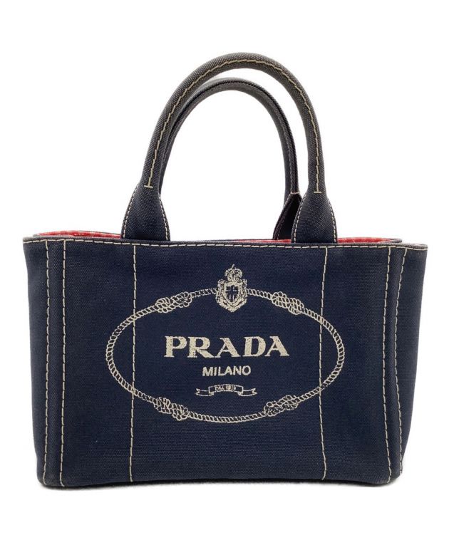 中古・古着通販】PRADA (プラダ) カナパ トートバッグ ネイビー×レッド×ホワイト｜ブランド・古着通販 トレファク公式【TREFAC  FASHION】スマホサイト