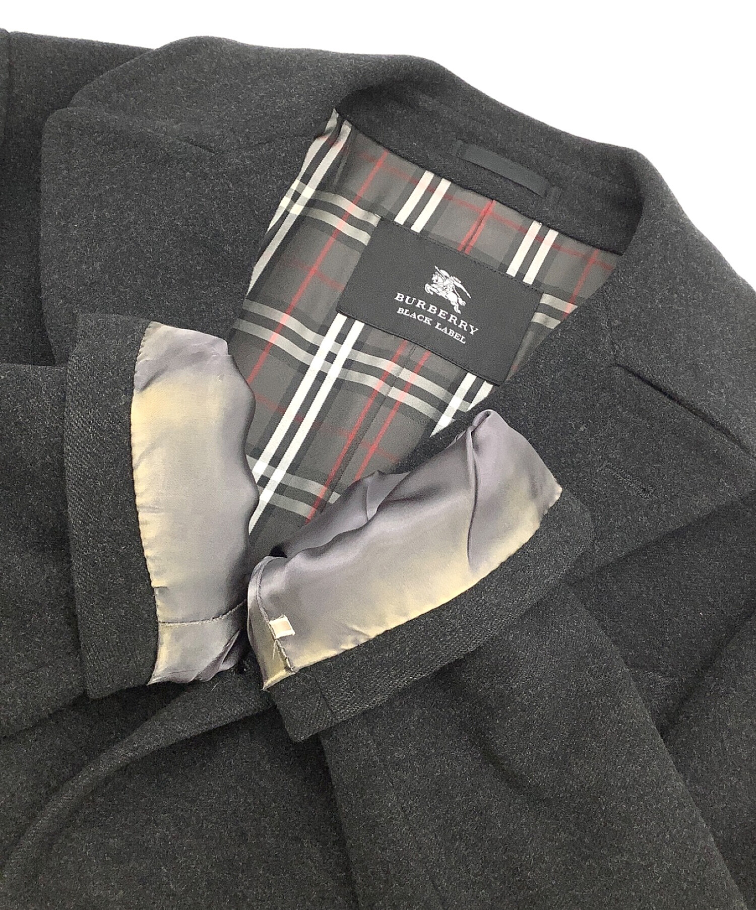 BURBERRY BLACK LABEL (バーバリーブラックレーベル) ウールカシミヤ混コート ブラック サイズ:M