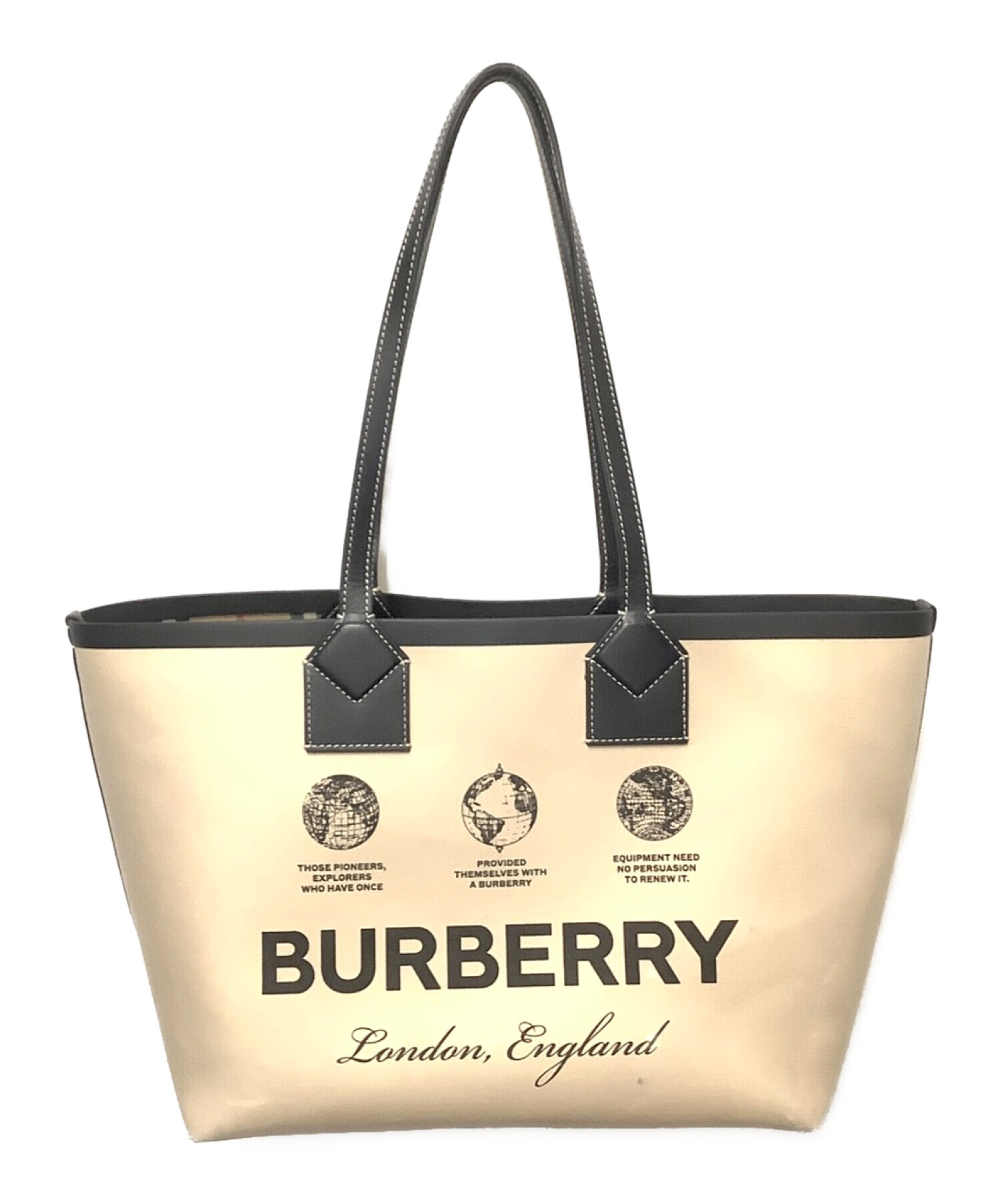 BURBERRY (バーバリー) スモール ロンドン トートバッグ ベージュ