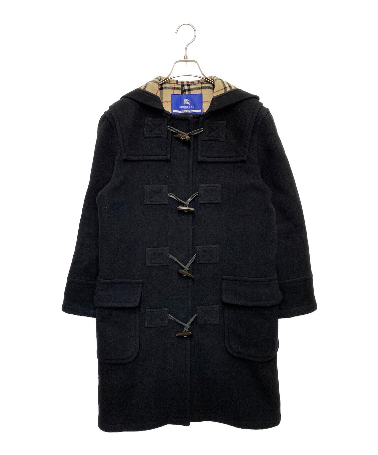 中古・古着通販】BURBERRY BLUE LABEL (バーバリーブルーレーベル) ダッフルコート ブラック サイズ:40｜ブランド・古着通販  トレファク公式【TREFAC FASHION】スマホサイト