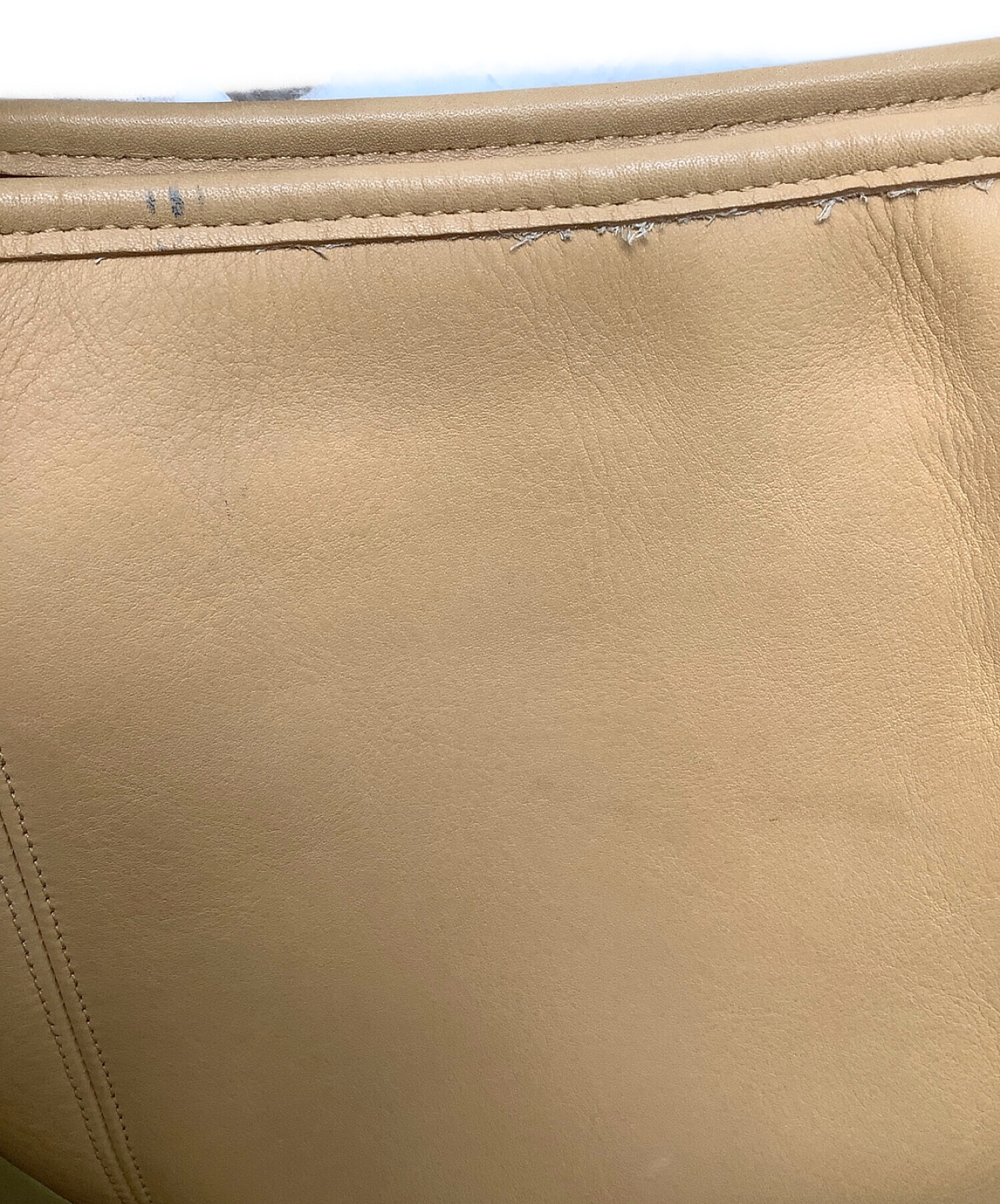 中古・古着通販】COACH (コーチ) レザーショルダーバッグ ベージュ