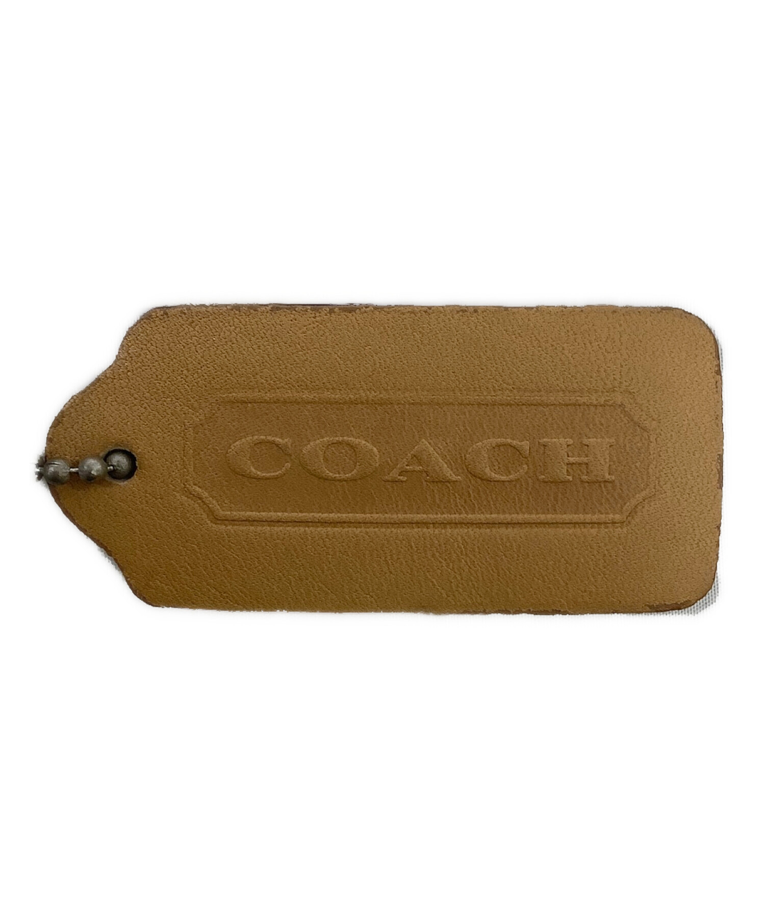 中古・古着通販】COACH (コーチ) レザーショルダーバッグ ベージュ