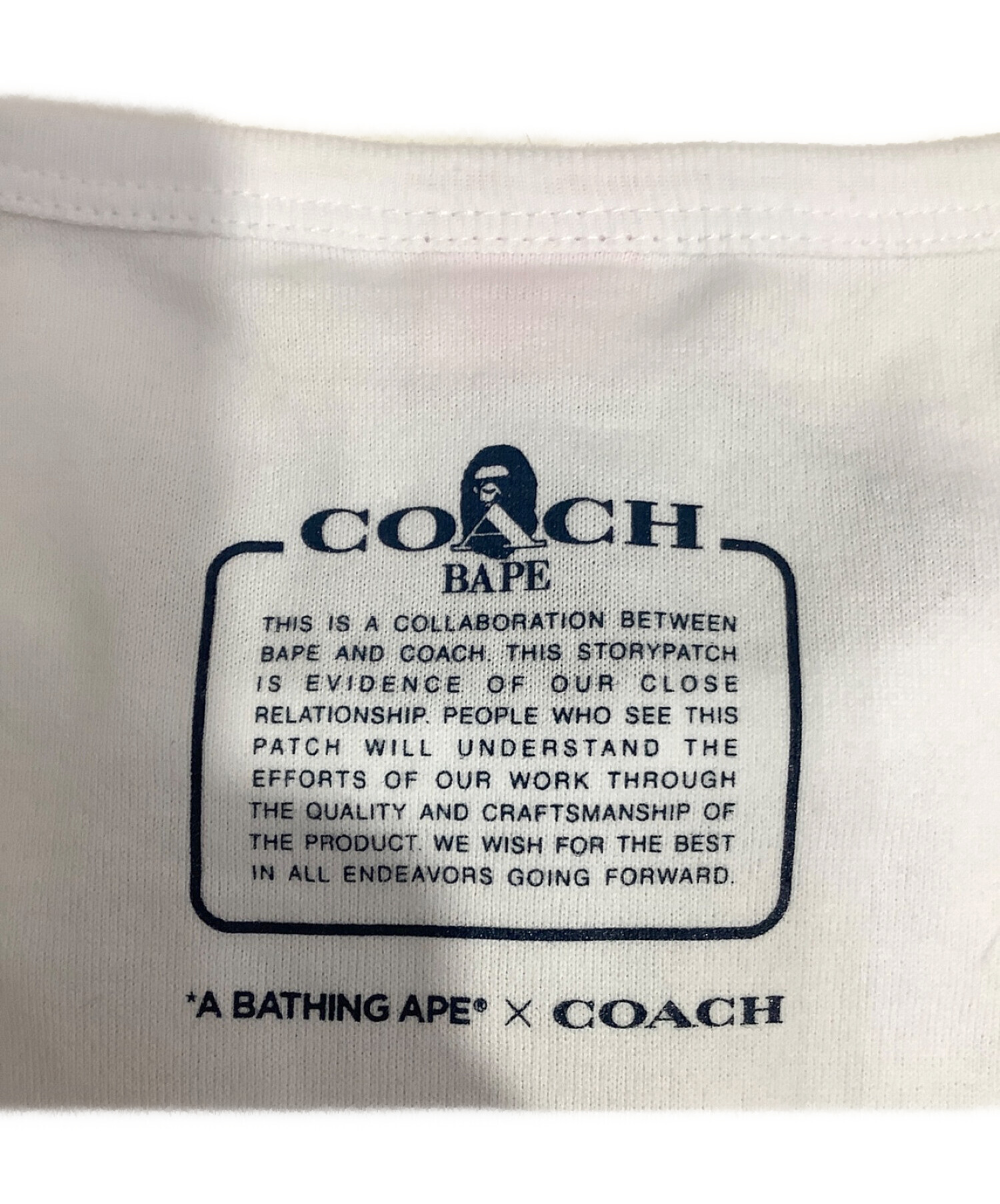 COACH×A BATHING APE (コーチ×ア ベイシング エイプ) ノースリーブカットソー ホワイト サイズ:S 未使用品