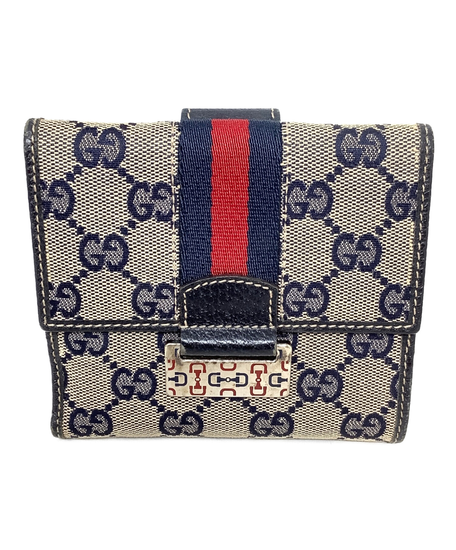 中古・古着通販】GUCCI (グッチ) Wホック財布 ベージュ｜ブランド