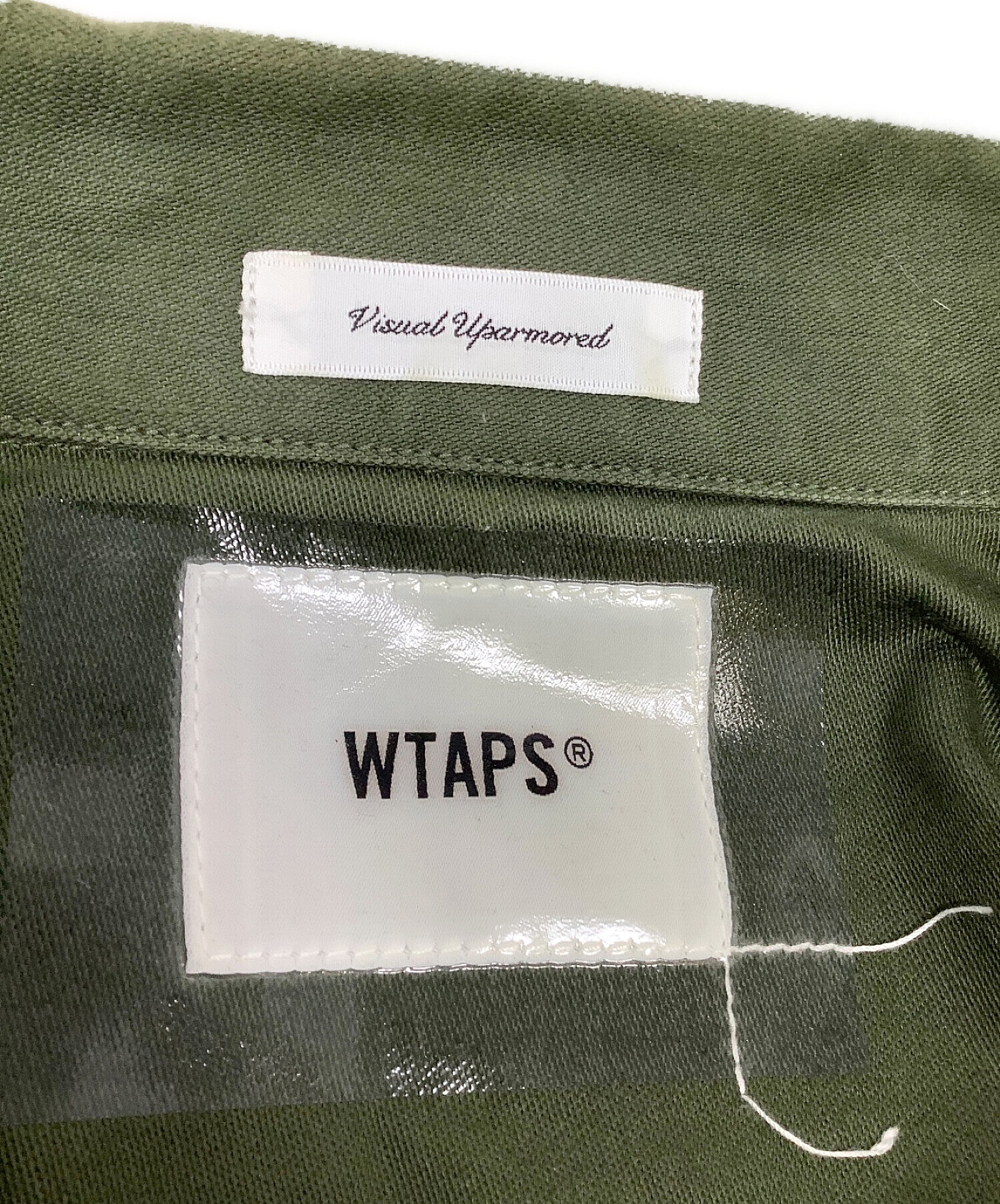 WTAPS (ダブルタップス) ミリタリー長袖シャツジャケット グリーン サイズ:Ｌ