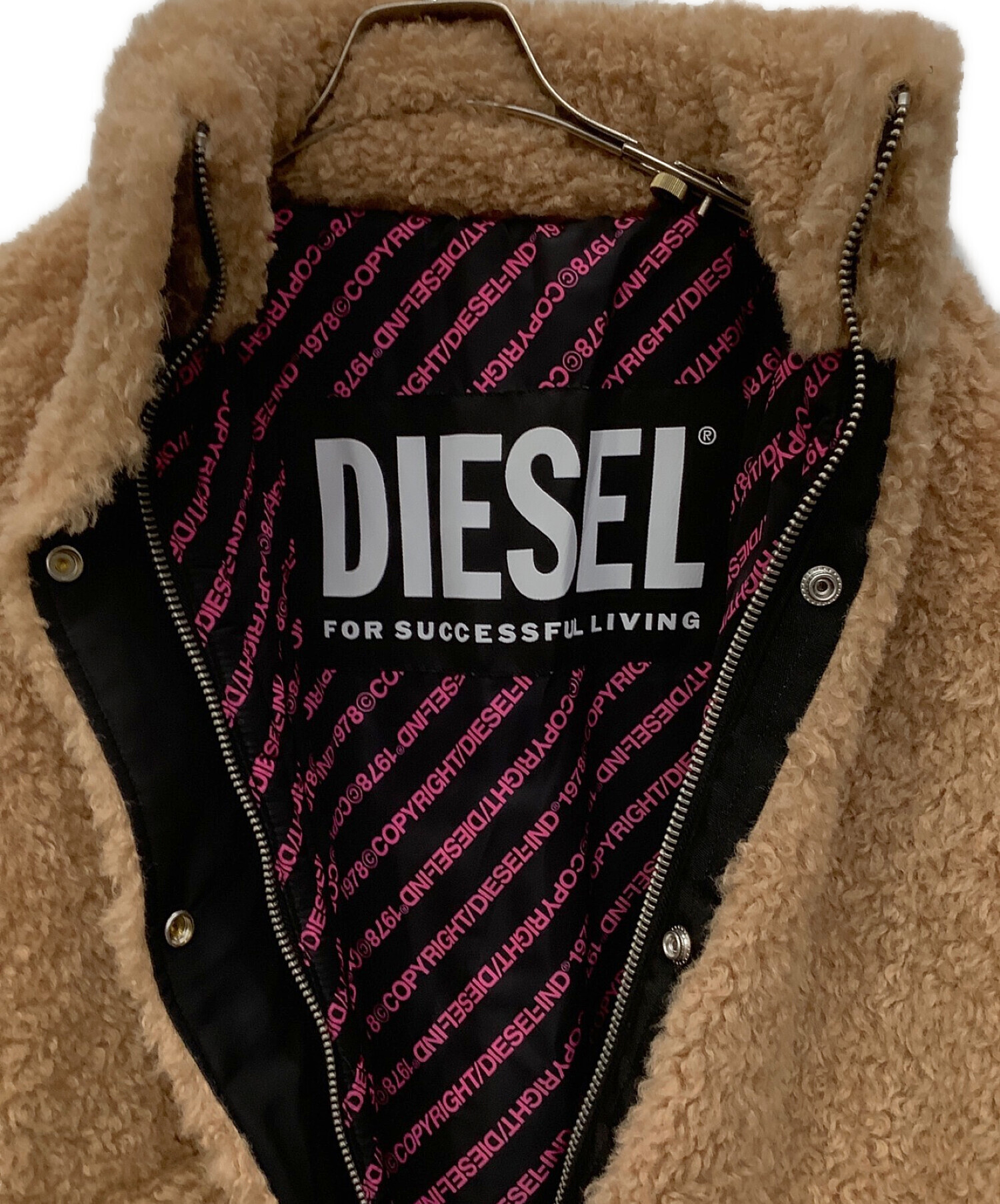 DIESEL (ディーゼル) リバーシブルボアコート ベージュ サイズ:2XL