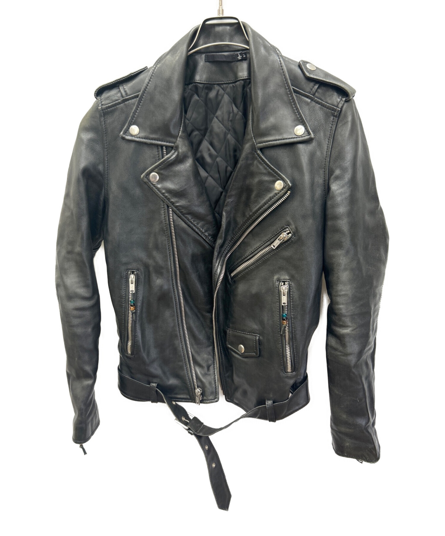 BLK DNM (ブラック デニム) レザーライダースジャケット ブラック サイズ:ｓ