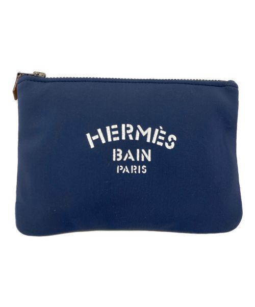 中古・古着通販】HERMES (エルメス) コスメポーチ ネイビー｜ブランド