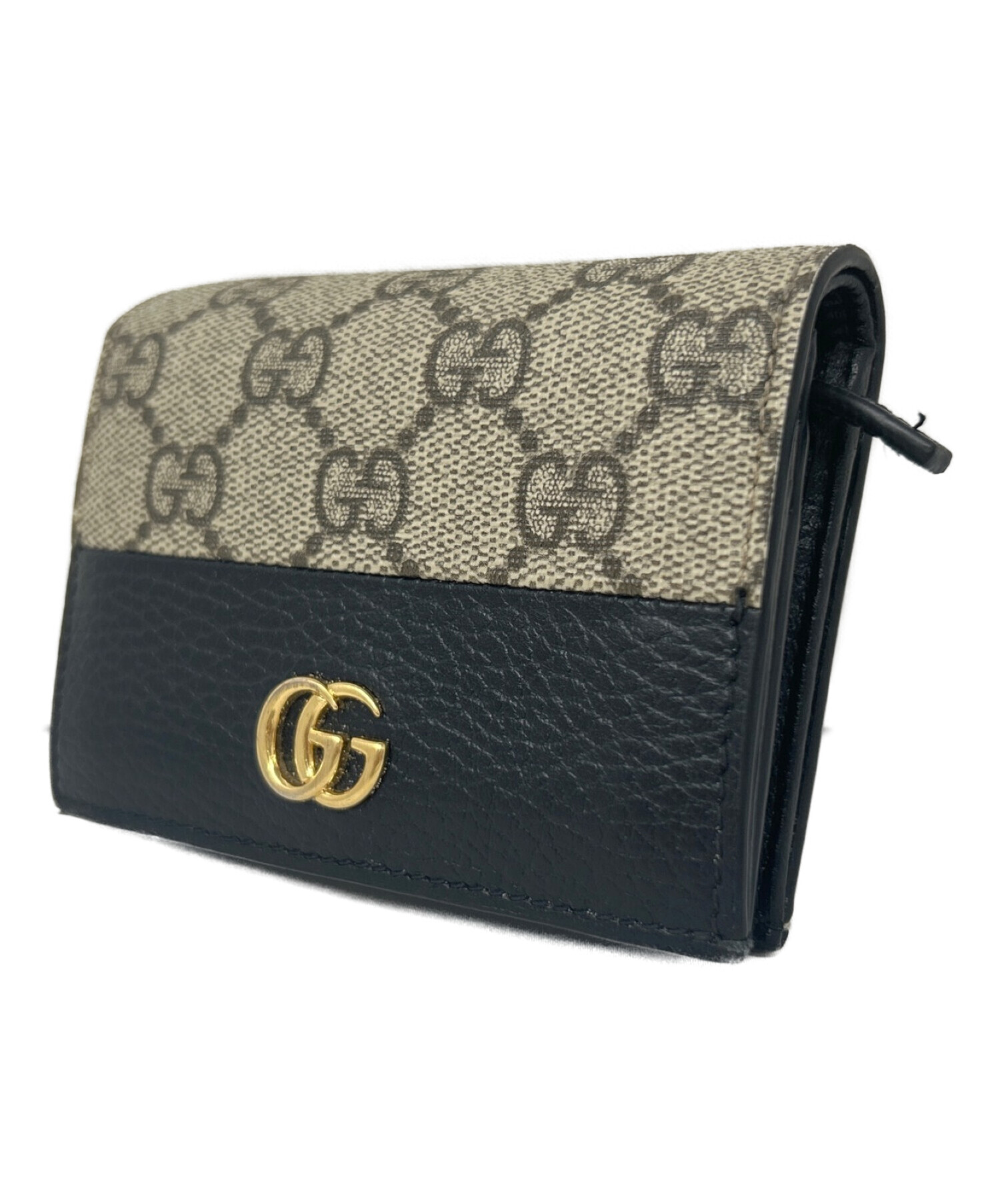 中古・古着通販】GUCCI (グッチ) 2つ折り財布 ベージュ×ダークブラウン