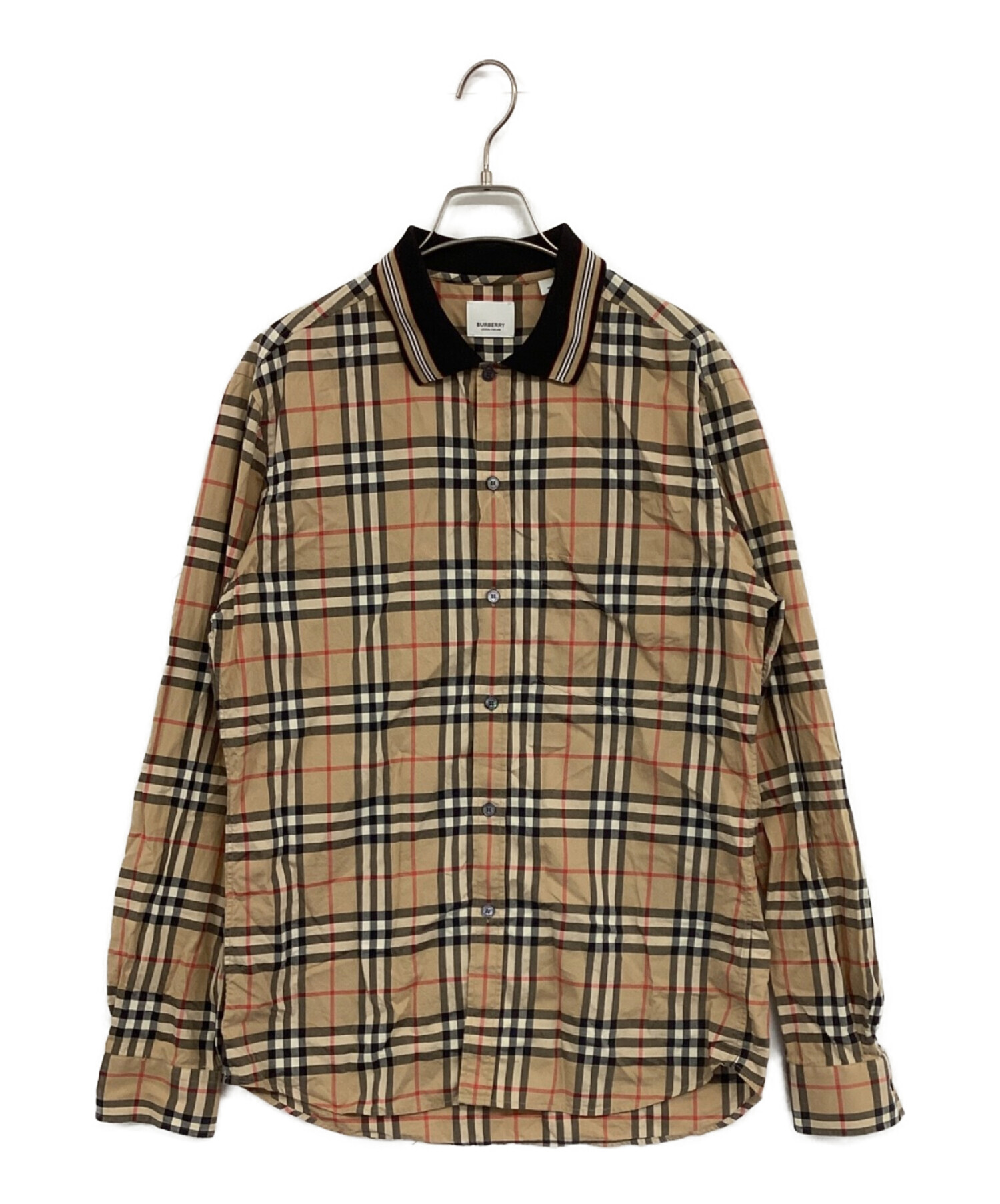 BURBERRY (バーバリー) ノヴァチェックロングスリーブシャツ ベージュ サイズ:M