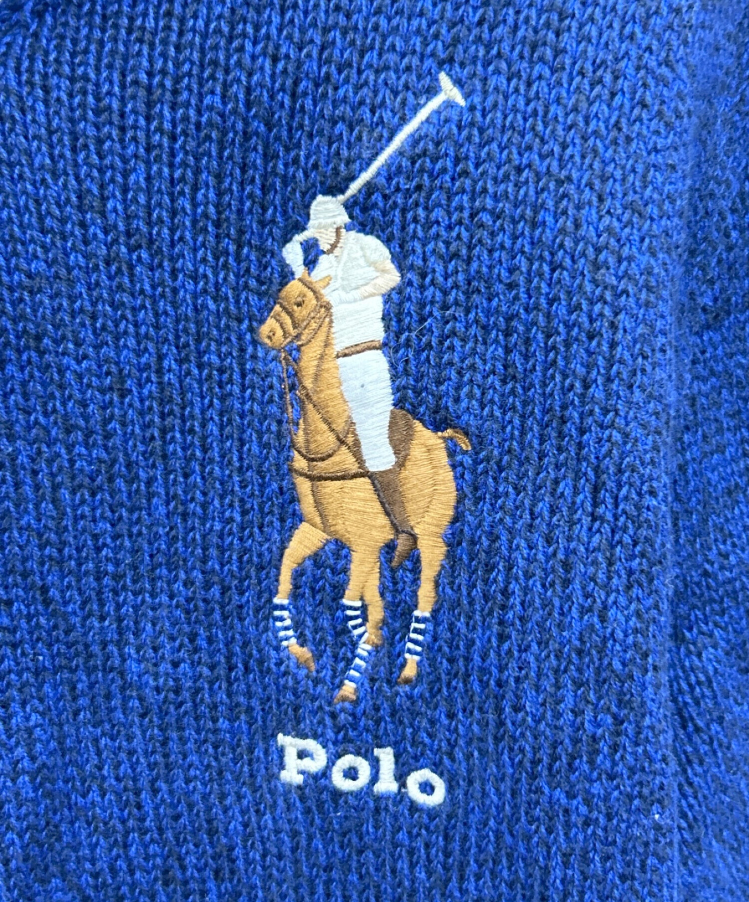 POLO RALPH LAUREN (ポロ・ラルフローレン) プルオーバーニット ブルー サイズ:XL