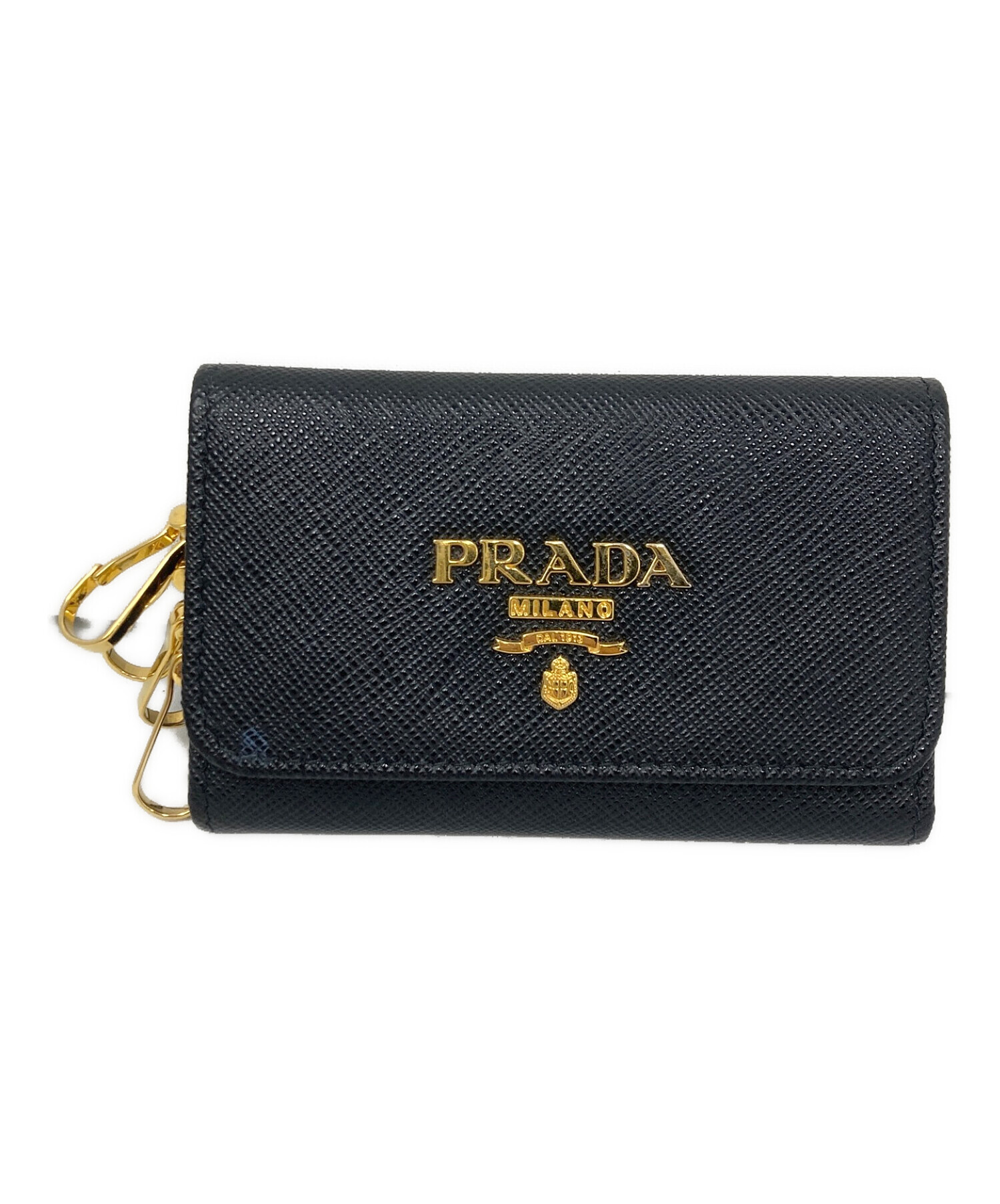 PRADA (プラダ) キーケース　PRADA（プラダ）　1PG004　サフィアーノレザー ブラック