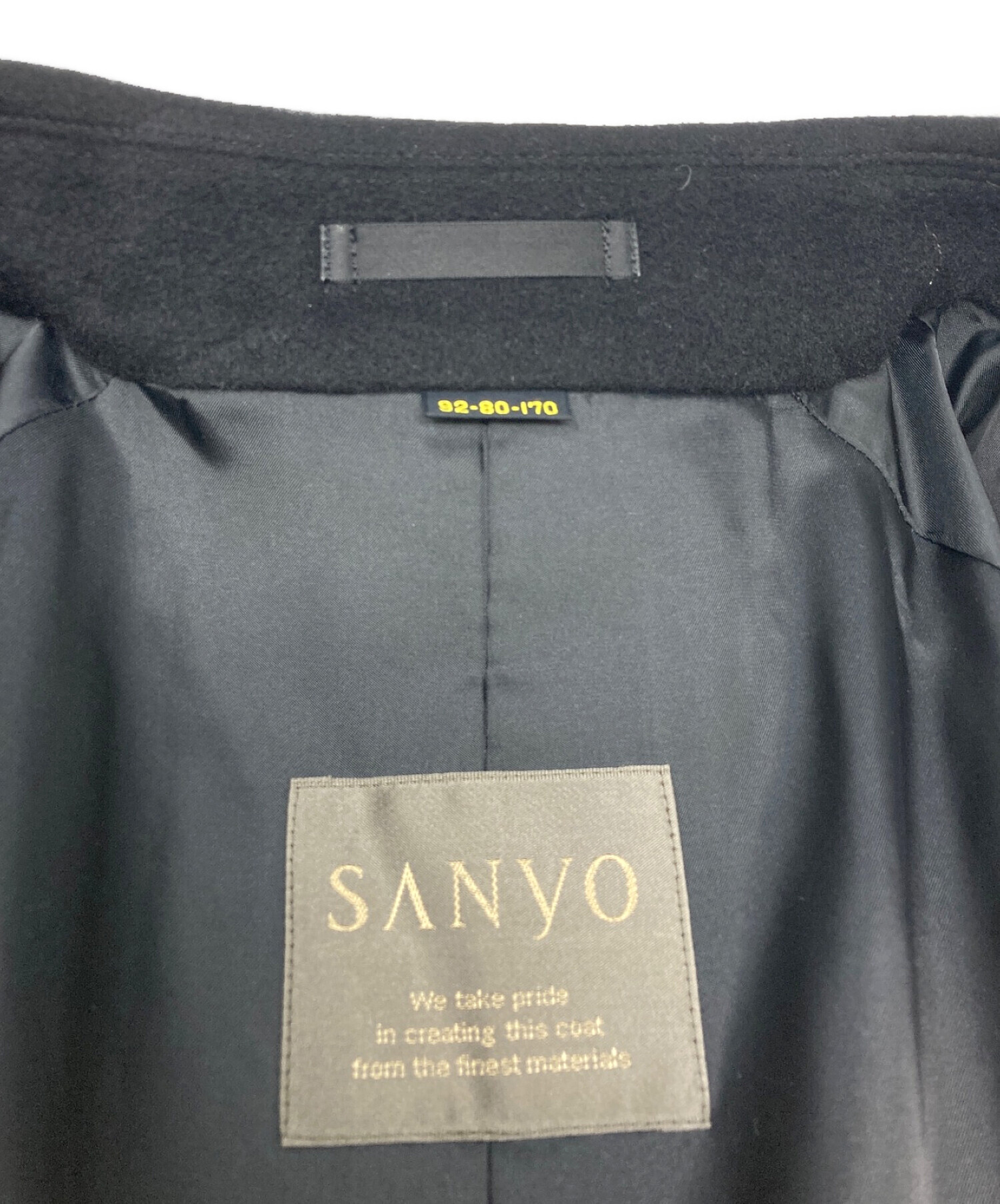 中古・古着通販】SANYO (サンヨー) カシミヤ混ウールコート ブラック