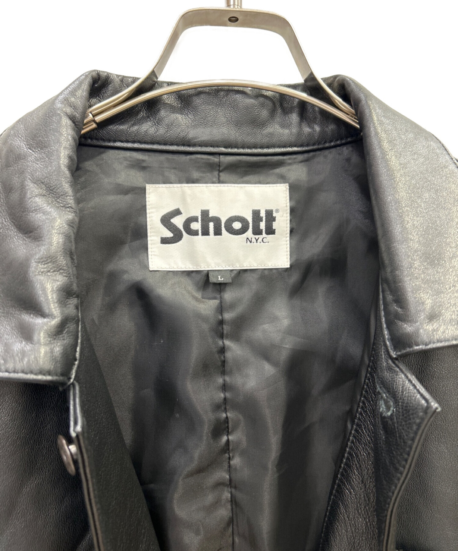 中古・古着通販】Schott (ショット) ラムレザージャケット ブラック