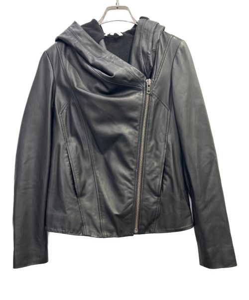 【中古・古着通販】HELMUT LANG (ヘルムートラング) ラムレザージャケット HOODED ブラック サイズ:Ｓ｜ブランド・古着通販  トレファク公式【TREFAC FASHION】スマホサイト