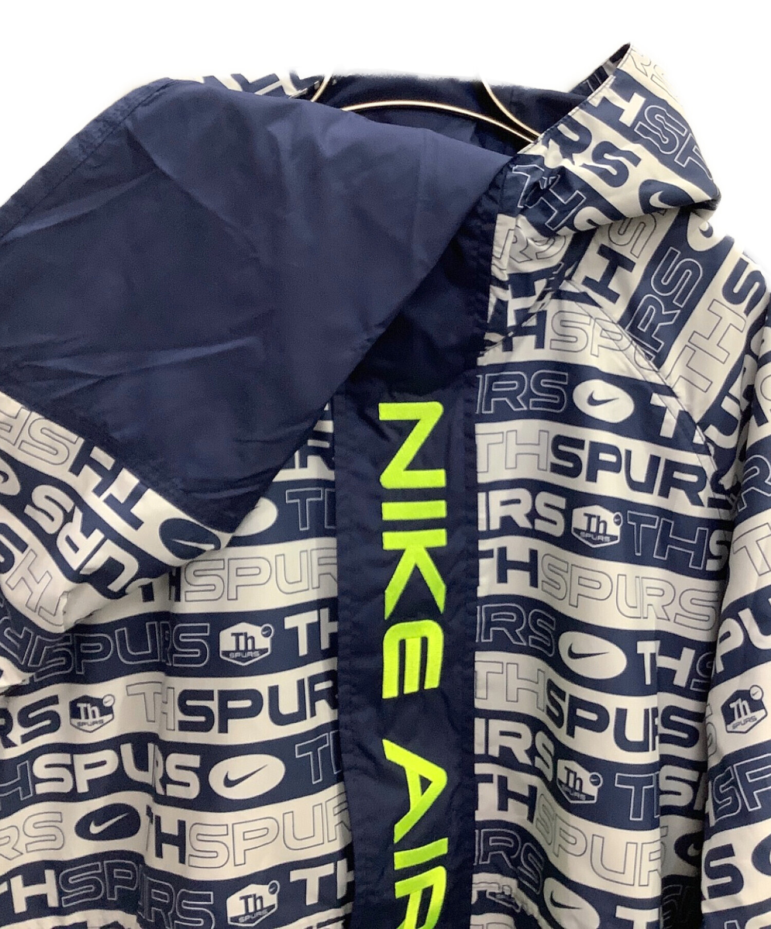 中古・古着通販】NIKE (ナイキ) ジップパーカー ネイビー×総ロゴ