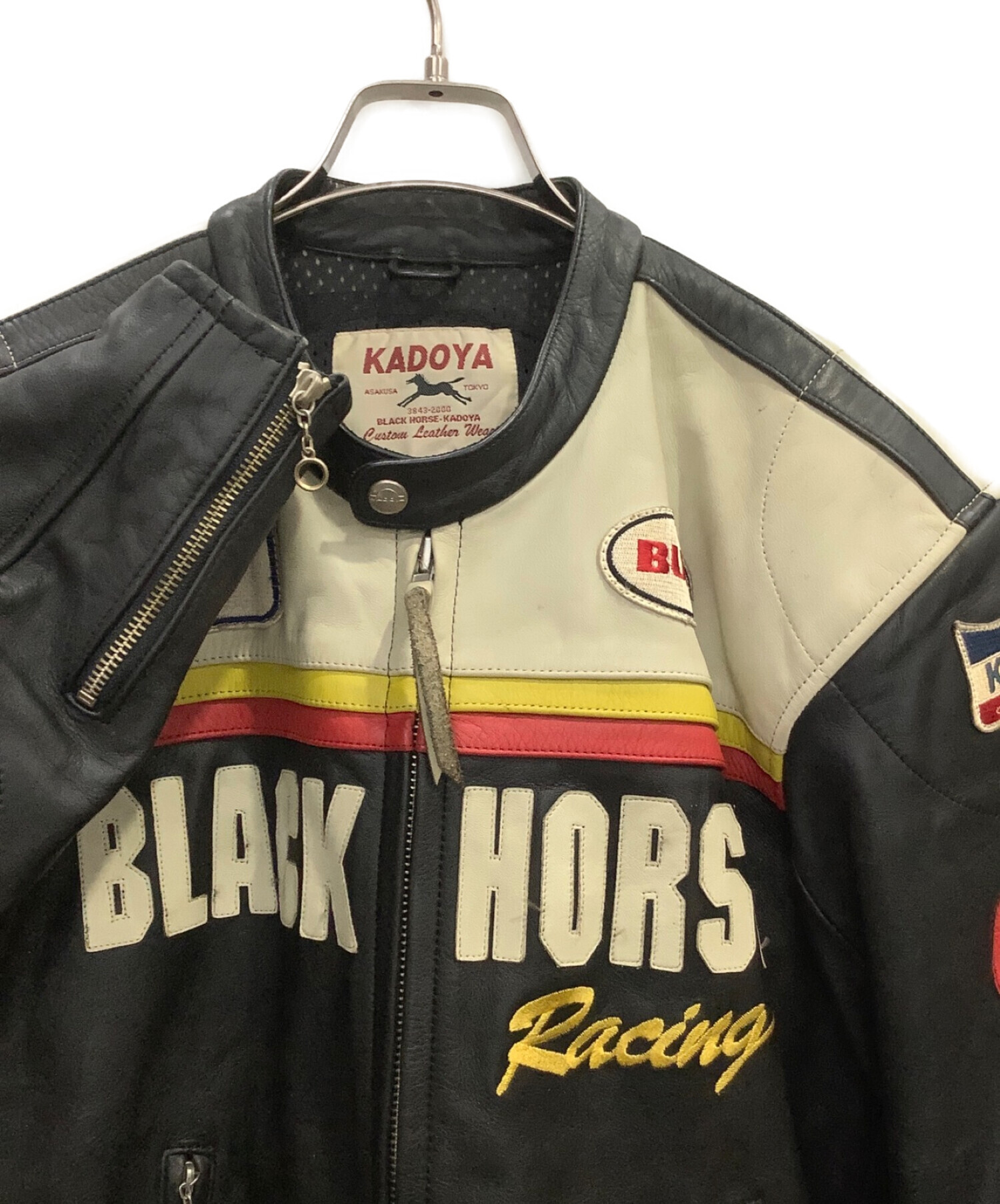 KADOYA カドヤ レザーライダースジャケット BLACK 軽くっ HORSE XL