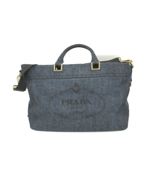 【中古・古着通販】PRADA (プラダ) 2WAYバッグ ネイビー カナパ