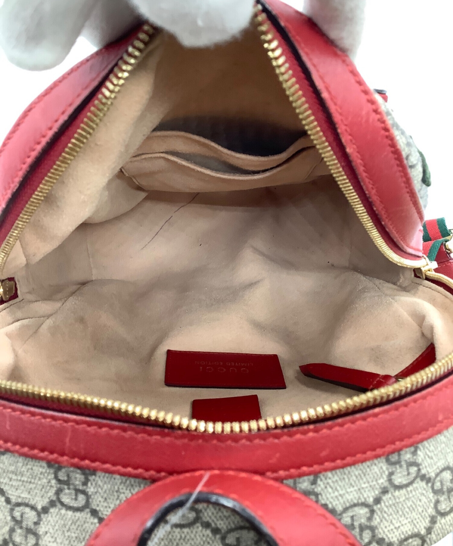 中古・古着通販】GUCCI (グッチ) リュック レッド×ベージュ サイズ